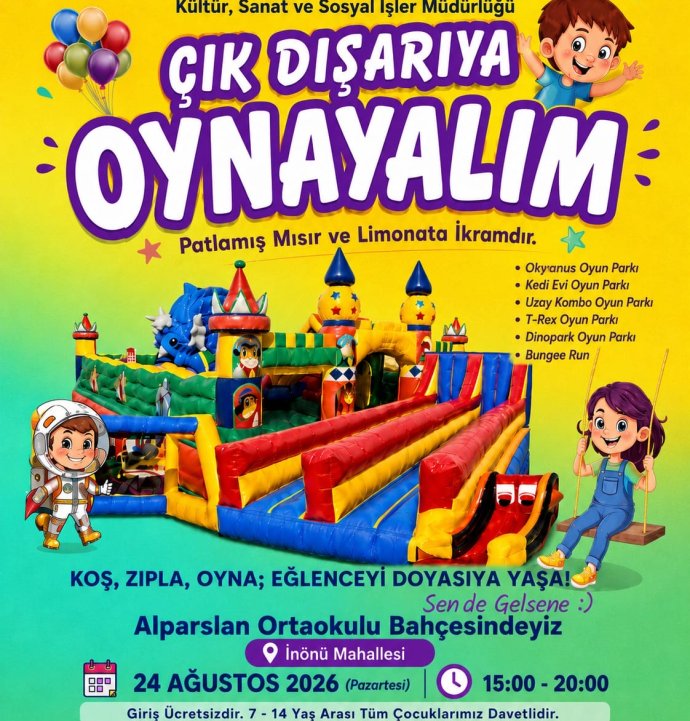 Sivas’ta çocuklar için “çık dışarıya, oynayalım” etkinliği