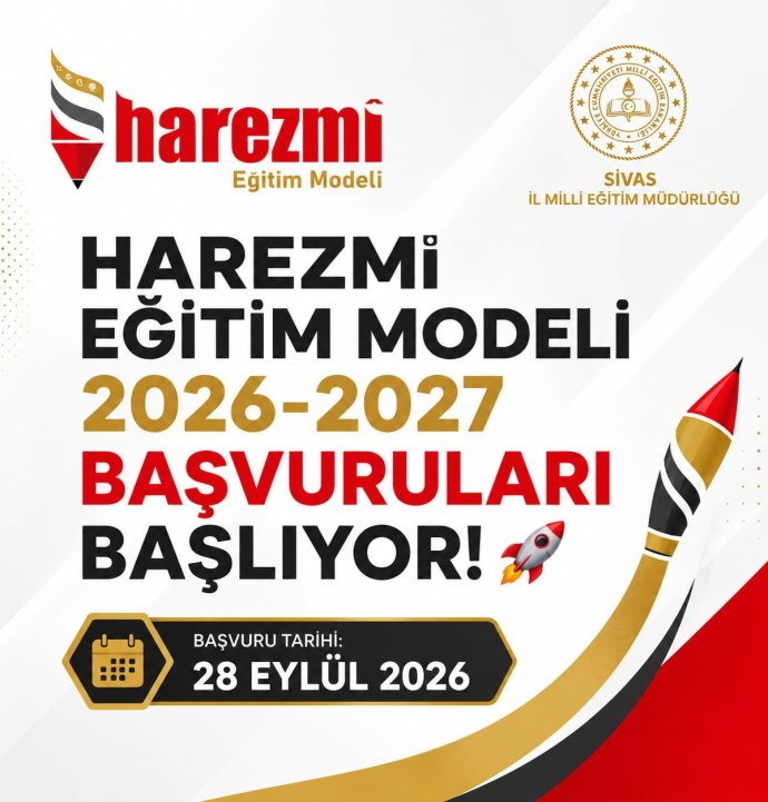 Sivas'ta harezmi eğitim modeli için başvurular başlıyor