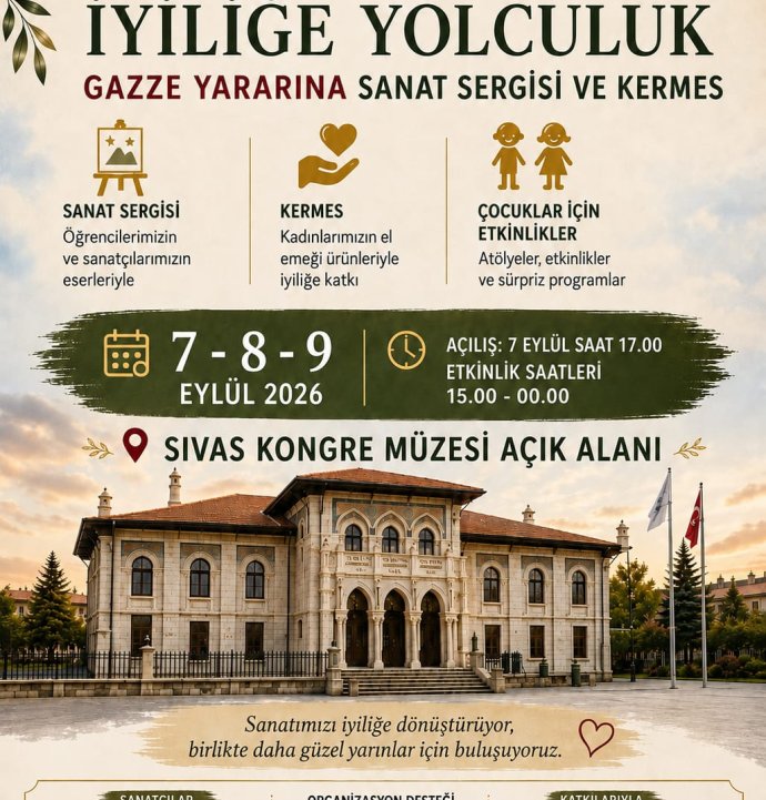 Sivas’ta Gazze yararına sanat sergisi ve kermes düzenlenecek