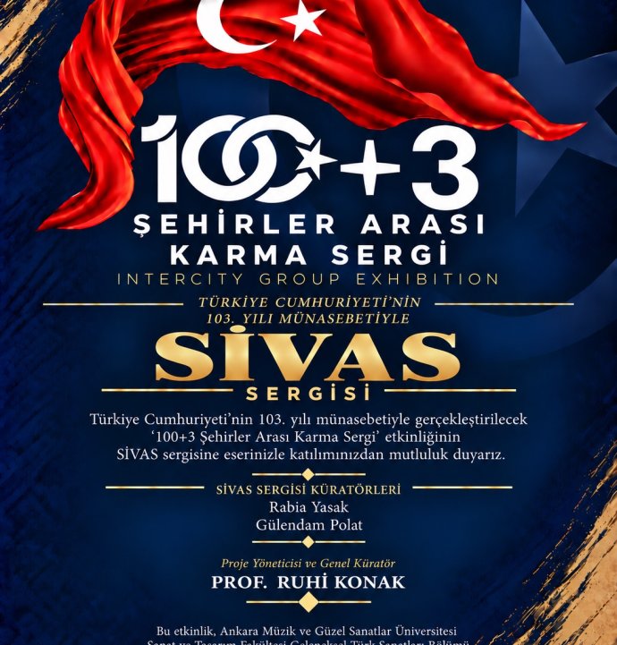 “100+3 Şehirler Arası Karma Sergi” Sivas’ta açılacak