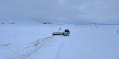 Sivas'ta tipi nedeniyle TIR kaza yaptı