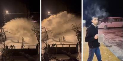 Sivas’ta Dondurucu Soğuk Sosyal Medyada Akım Oldu