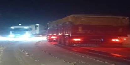 Sivas'ta TIR'lar yolda kaldı