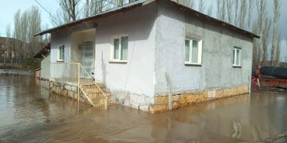 Sivas’ta Kar Suları Taşkına Dönüştü