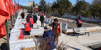 Sivas’ta şehitlikler bayrama hazırlanıyor