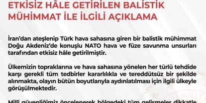 Türk Hava Sahasına Giren Füze Tehdidi Önlenildi