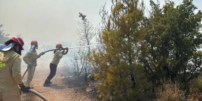 Balıkesir'de çıkan orman yangınına müdahale ediliyor