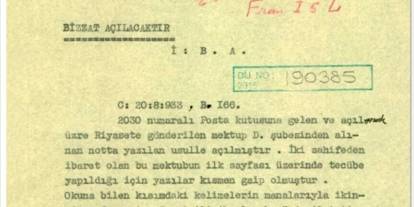 MİT, 1933 tarihli gizli belgeyi yayımladı