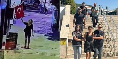 Türk bayrağını çakmakla ateşe verdi, gözaltına alındı