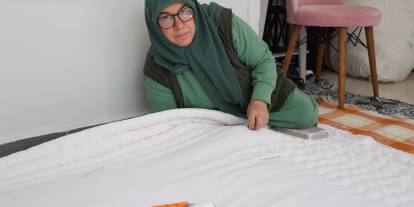 Sivas'ta soğuyan havalar yün yorganlara talebi artırdı