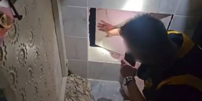 Cinayet şüphelisi evin gizli bölmesinden çıktı