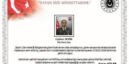 Zeytin Dalı bölgesinden acı haber