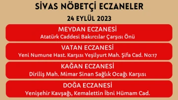 Sivas'ta Bugün Hangi Eczaneler Nöbetçi?